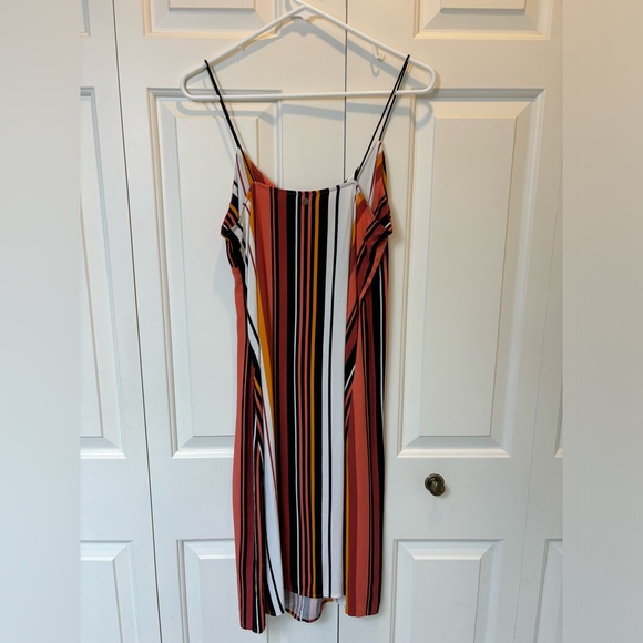 Volcom Midi Dress Orange Striped Spaghetti Straps Size S - Picture 4 of 12